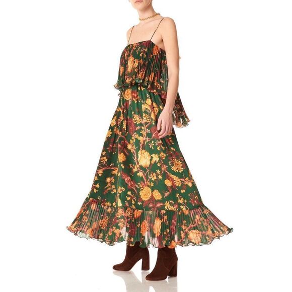 Amur Adeline 100% silk floral pleated flare dress size US2 - Picture 6 of 12